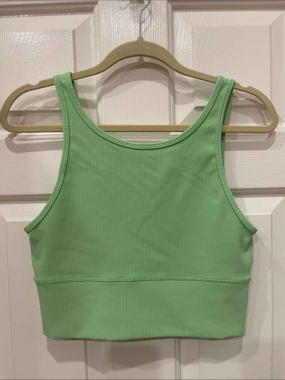 Lulu Lemon 🍋 Lime Green Ribbed Crop Tank Top S:10